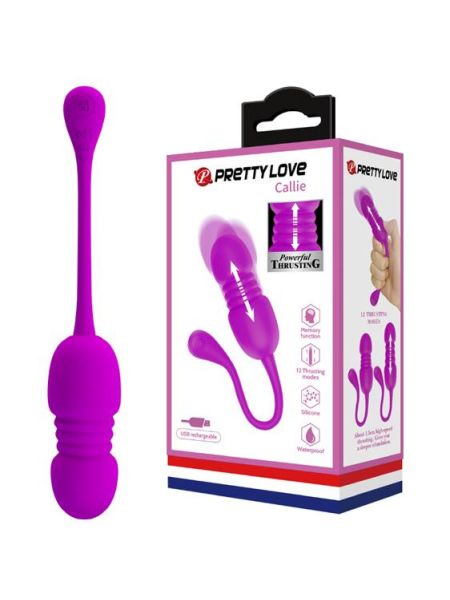 Віброяйце - Pretty Love Callie Thrusting Vibrating Egg Purple