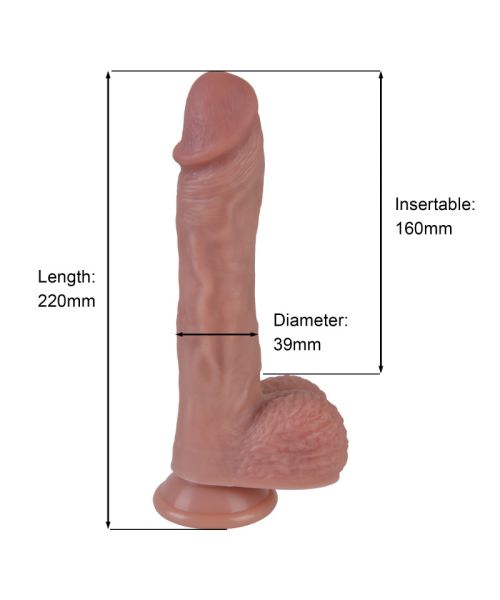 Фалоімітатор - Erospace Natural Play Silicone Dildo D5, 22 см