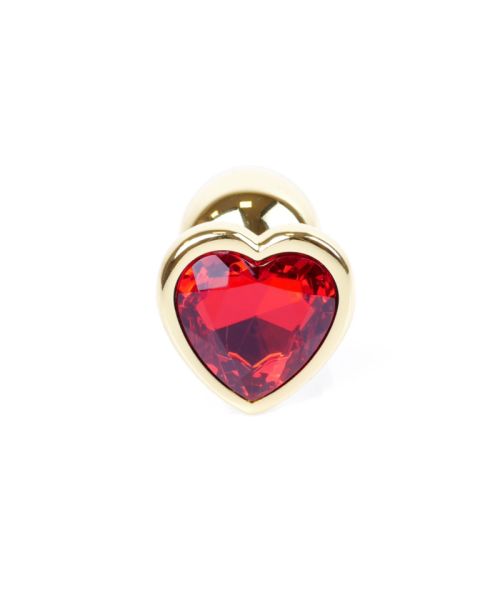 Анальна пробка - Jewellery Gold Heart Plug Red