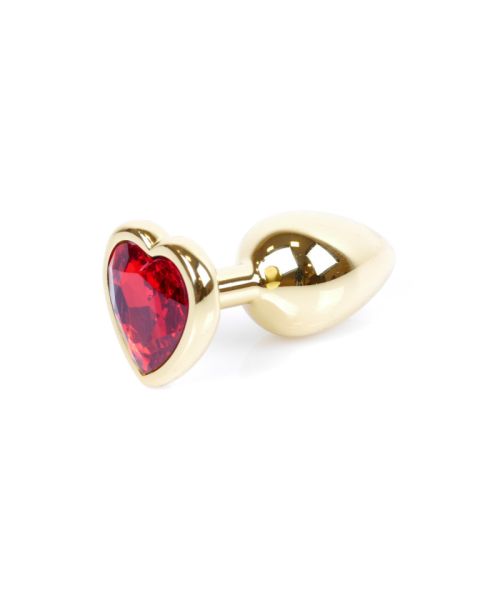 Анальна пробка - Jewellery Gold Heart Plug Red