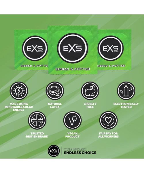 Презерватив - EXS Ribbed And Dotted Condom, 1 шт.