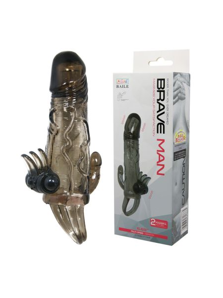 Насадка на член - Brave Man Vibrating Penis Sleeve Black