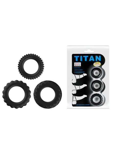 Ерекційні кільця - Titan Cock Ring Set Blue