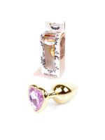 Анальна пробка - Jewellery Gold Heart Plug Light Pink