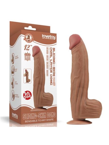 Фалоімітатор - Sliding-Skin Dual Layer Dong 12" Brown