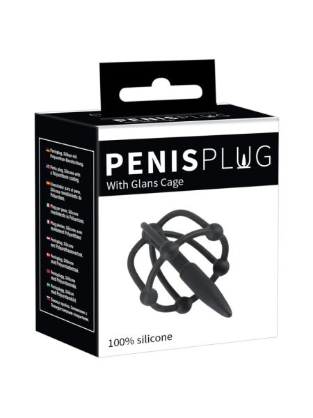 Стимулятор уретри - Penis Plug with Glans Cage