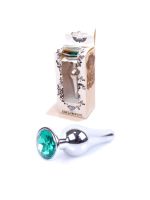 Анальна пробка - Jewellery Silver BUTT PLUG- Green