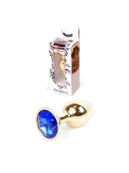 Анальна пробка - Jewellery Gold Plug Dark Blue