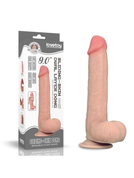 Фалоімітатор - Sliding-Skin Dual Layer Dong 9" Flesh