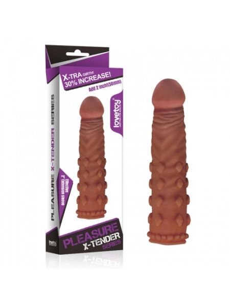 Насадка на член - Pleasure X-Tender Penis Sleeve Add 2" Brown
