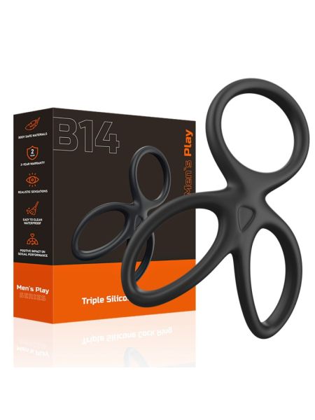 Ерекційне кільце - Triple Silicone Cock Ring Erospace Men’s Play B14