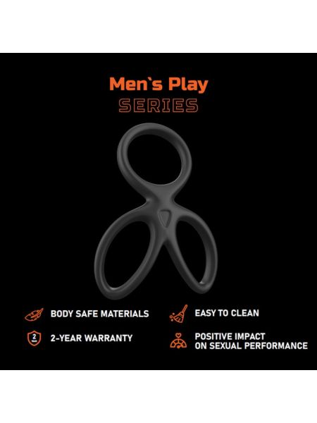 Ерекційне кільце - Triple Silicone Cock Ring Erospace Men’s Play B14