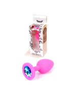 Анальна пробка - Jewellery Silicone Pink Plug S Light Blue