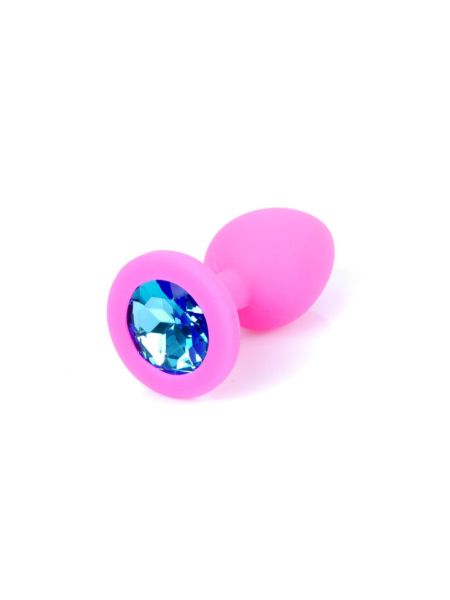 Анальна пробка - Jewellery Silicone Pink Plug S Light Blue