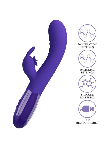 Вібратор - Pretty Love Cerberus Licking Vibrator Blue