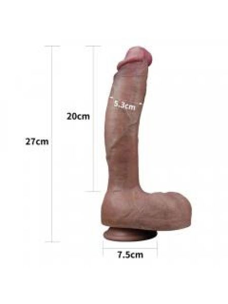 Фалоімітатор - Dual-Layered Silicone Cock 10.5" Brown #1