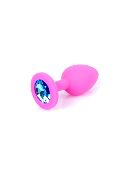 Анальна пробка - Jewellery Silicone Pink Plug S Light Blue