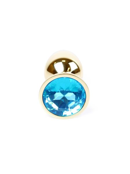 Анальна пробка - Jewellery Gold Plug Light Blue