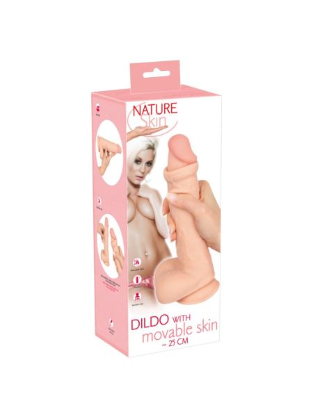 Фалоімітатор - Nature Skin Dildo With Movable Skin, 25 см