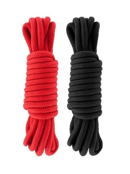 Набір мотузок для бондажу Submission 5 м Red&Black