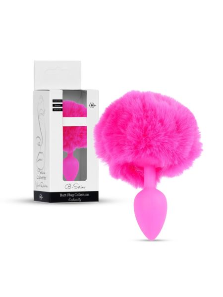 Анальна пробка - Bunny Tail Silicone Pink Plug Pink