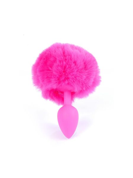 Анальна пробка - Bunny Tail Silicone Pink Plug Pink