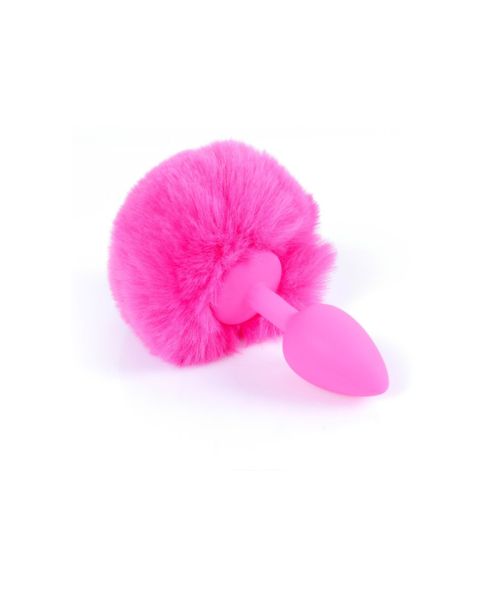 Анальна пробка - Bunny Tail Silicone Pink Plug Pink