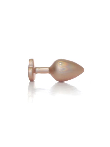 Анальна пробка - Jewellery Pearl Gold Heart Plug Clear M