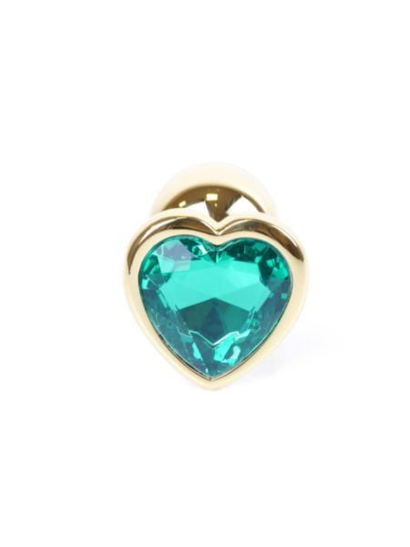 Анальна пробка - Jewellery Gold  Heart PLUG- Green