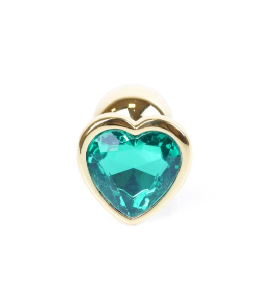 Анальна пробка - Jewellery Gold  Heart PLUG- Green