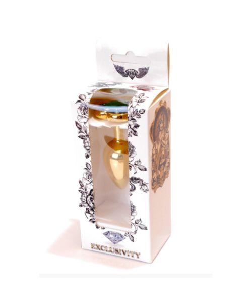 Анальна пробка - Jewellery Gold  Heart PLUG- Green