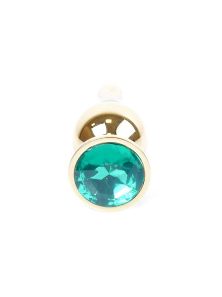 Анальна пробка - Jewellery Gold Long Plug Green