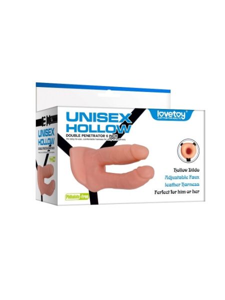 Порожнистий страпон - Unisex Hollow Double Penetration 6"