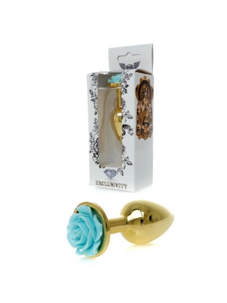 Анальна пробка - Jewellery Gold PLUG ROSE- Light Blue