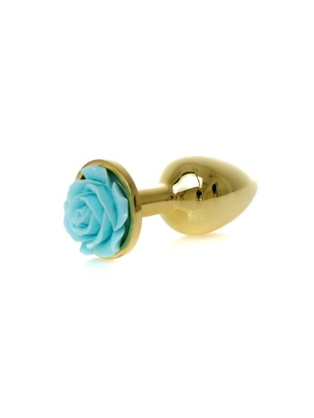 Анальна пробка - Jewellery Gold PLUG ROSE- Light Blue