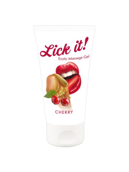2в1 лубрикант та масажна олія - Lick It! Cherry, 50 мл