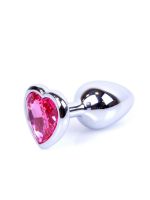 Анальна пробка - Jewellery Silver Heart Plug - Light Pink