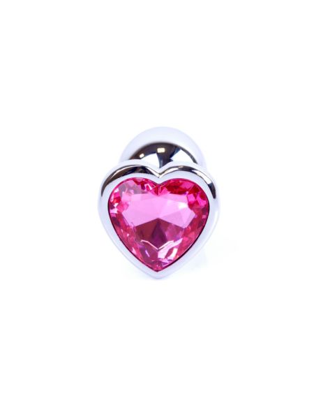 Анальна пробка - Jewellery Silver Heart Plug - Light Pink