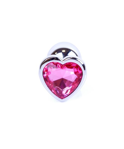 Анальна пробка - Jewellery Silver Heart Plug - Light Pink