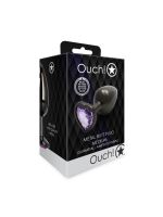 Анальна пробка - Ouch! Metal Butt Plug Medium Gunmetal/Amethyst Purple
