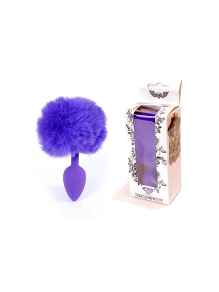 Анальна пробка - Bunny Tail Silicone Purple Plug Purple