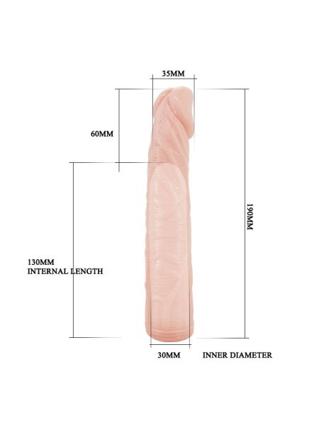 Насадка на член - Penis Extended Sleeve, Elastic TPR Material