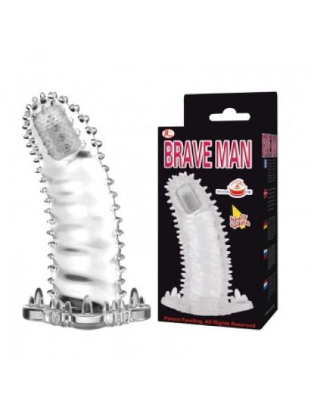 Насадка на член - Brave Man Vibrating Penis Sleeve Clear