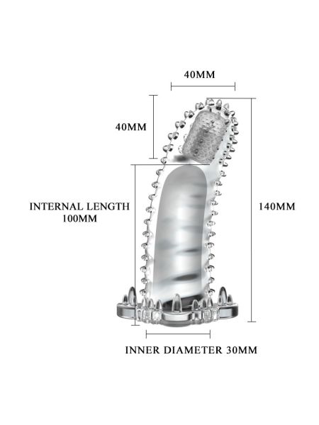 Насадка на член - Brave Man Vibrating Penis Sleeve Clear