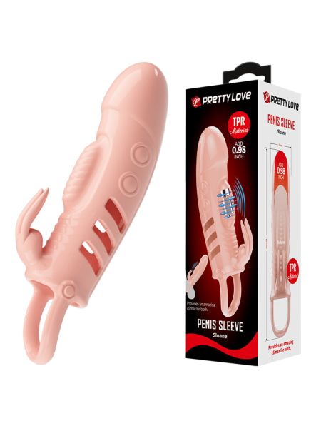 Насадка на член - Pretty Love Sloane Vibrating Penis Sleeve Flesh