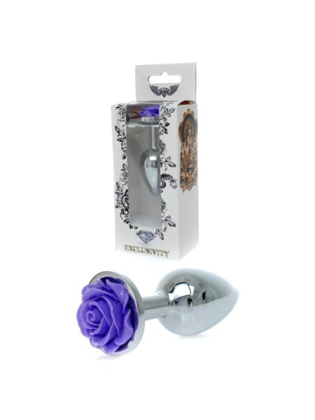 Анальна пробка - Jewellery Silver Rose Plug Purple