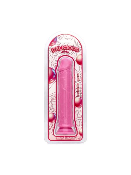 Фалоімітатор з ароматом жуйки- Toyz4lovers Delicious Dildo Bubble Gum, 20 см