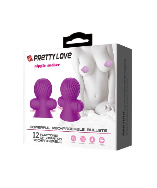 Вакуумна помпи для сосків - Pretty Love Nipple Sucker Purple