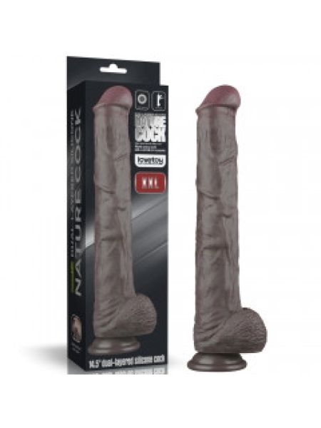 Фалоімітатор - Dual Layered Bendable Silicone Cock XXL 14.5'' Black