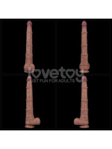 Фалоімітатор - Dual Layered Bendable Silicone Cock XXL 16'' Flesh